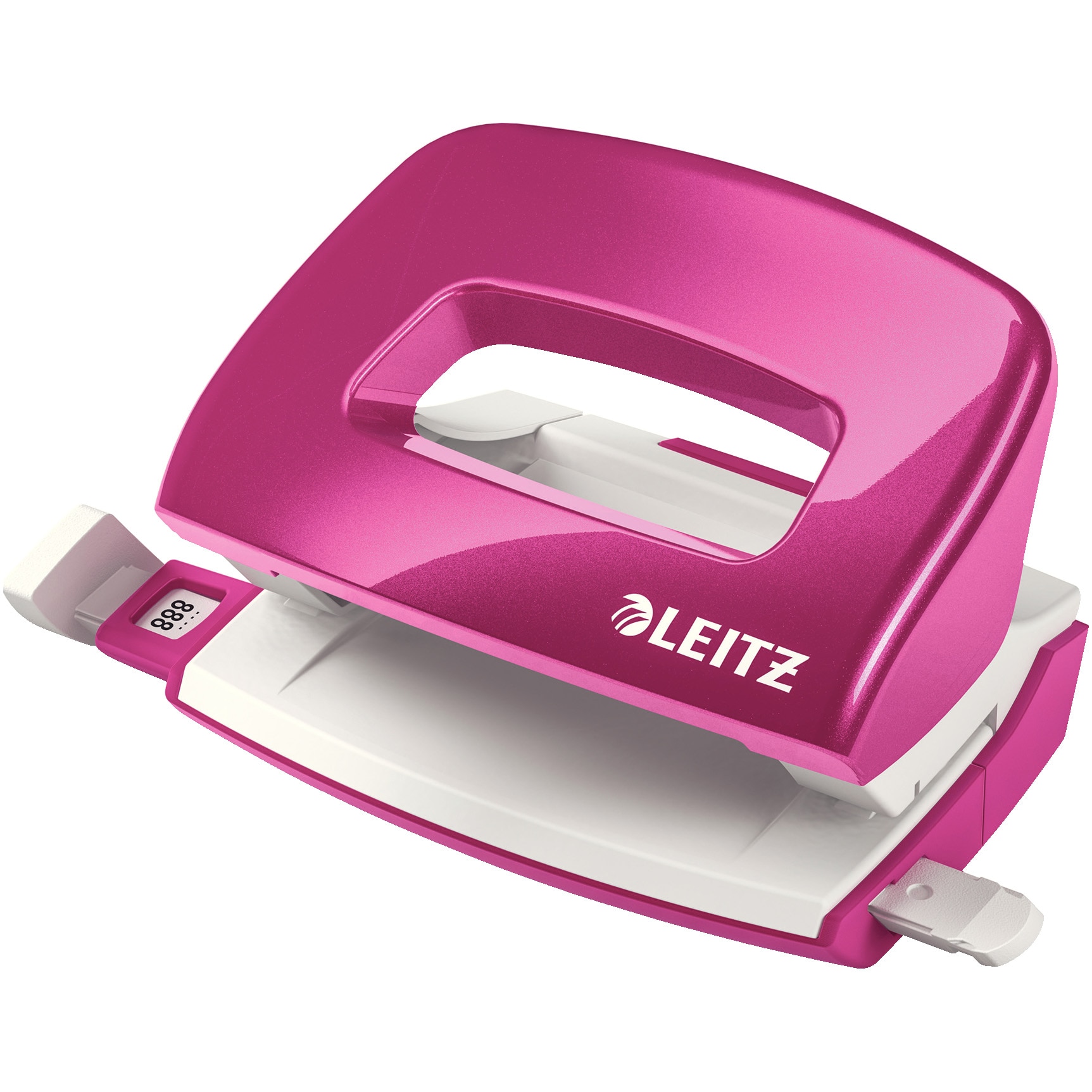 Perforator metalic Leitz WOW 5060 MINI NeXXt Series, 10 coli, Roz metalizat