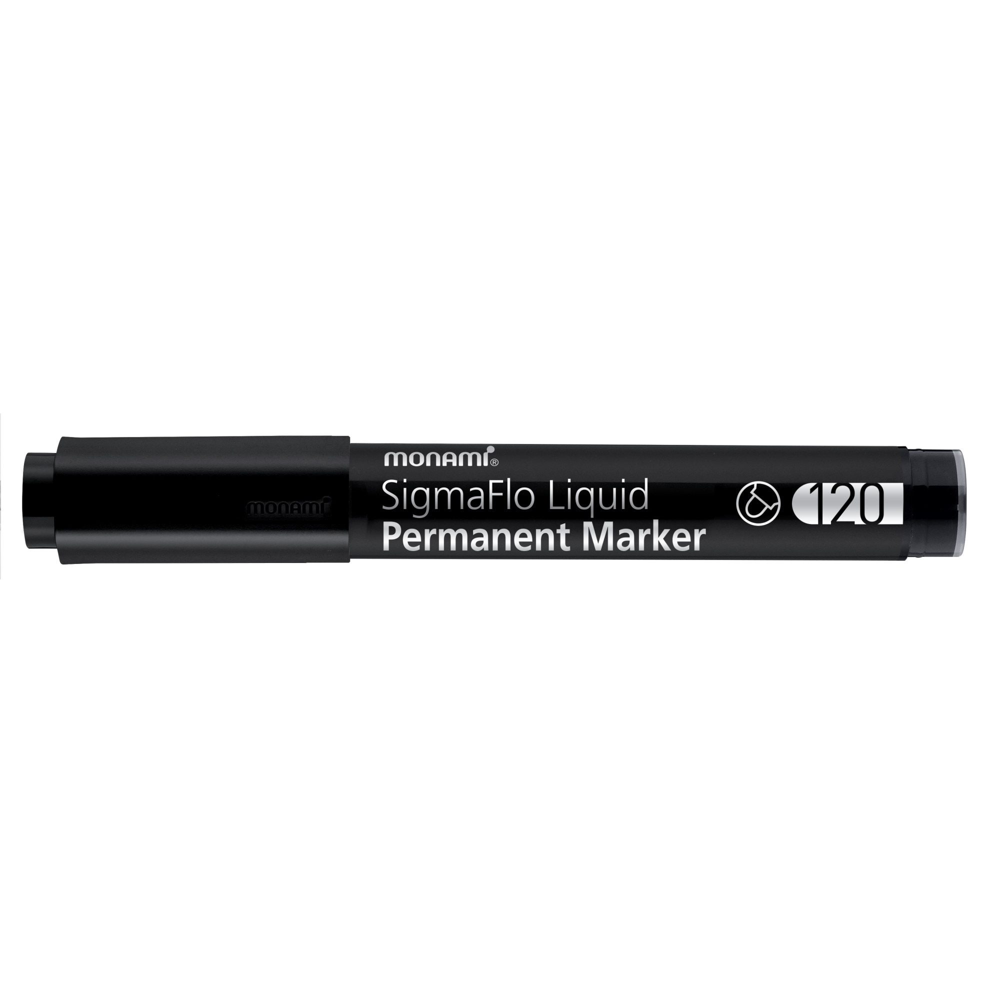 Marker permanent Monami SigmaFlo cu varf rotund de 2 mm negru