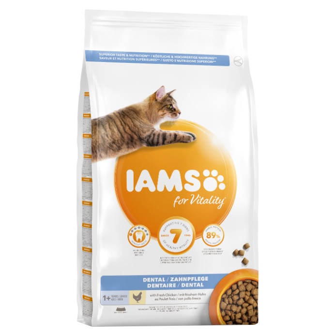 Hrana uscata pentru pisici IAMS Vitality, Dental, Pui, 10kg