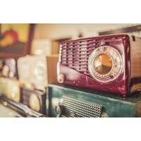 tablou canvas print shop - raft cu aparate radio vintage retrovintage - 60 x 40 cm imagen 17_0_
0