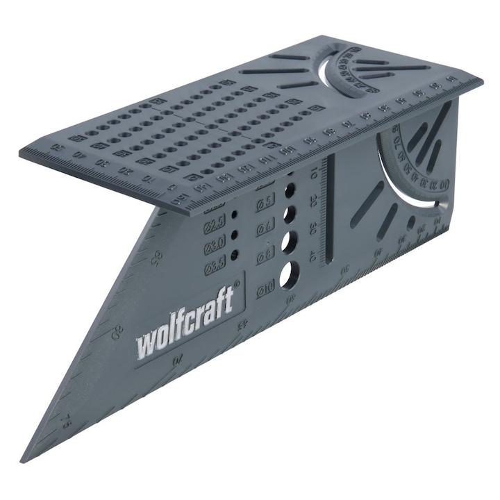 Echer (vinclu) universal 3D Wolfcraft 5208000, plastic, 50/150 mm gradatie