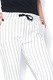 Pantaloni pentru femei albi cu dungi negre Linefashion,Marime,M