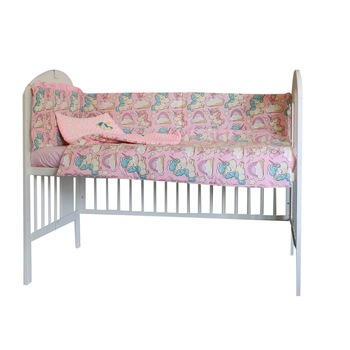 Lenjerie 5 piese, Unicorn roz, 120 x 60 cm Lenjerie 5 piese, Unicorn roz, 120 x 60 cm