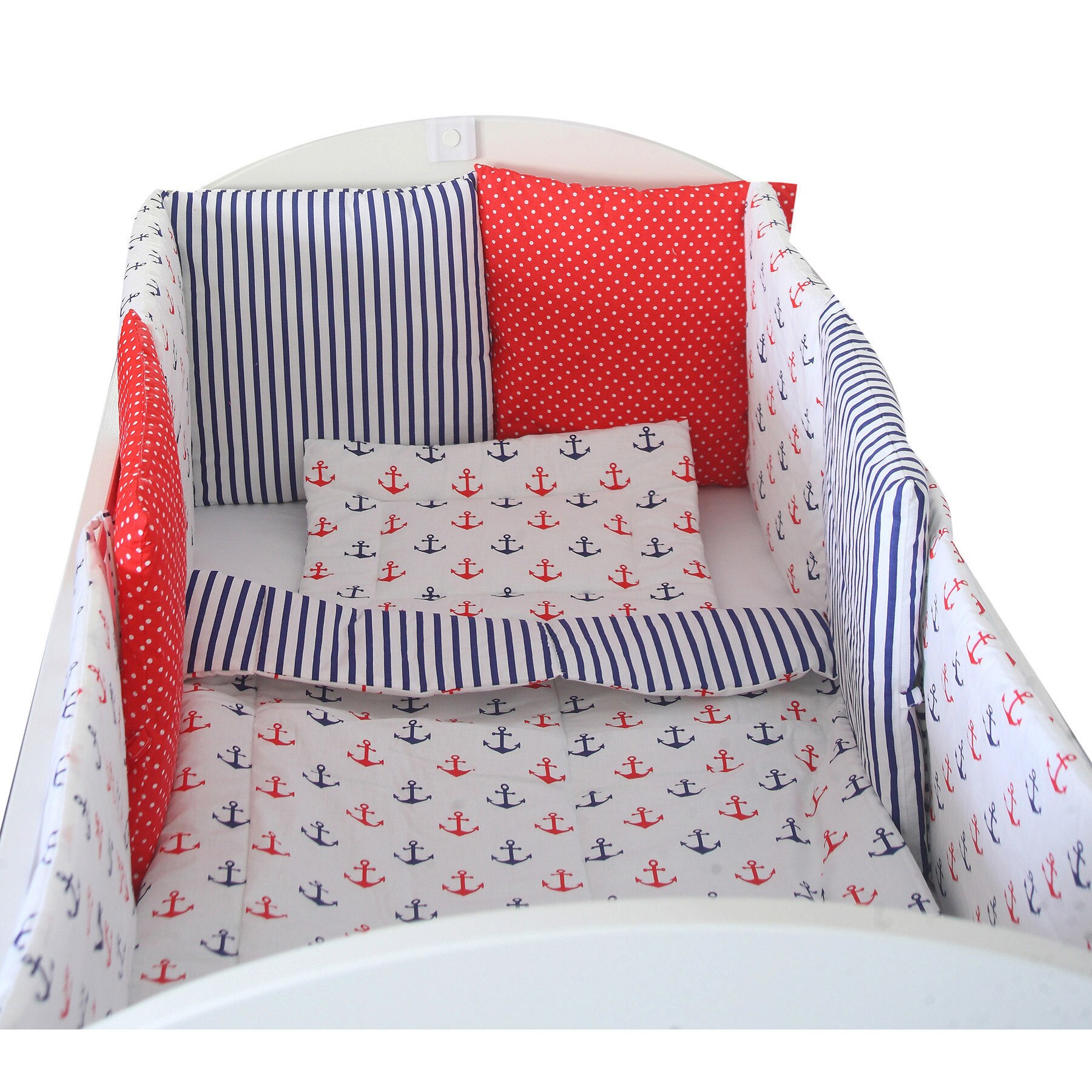 Lenjerie patut 10 piese, Nautical design, 120 x 60 cm