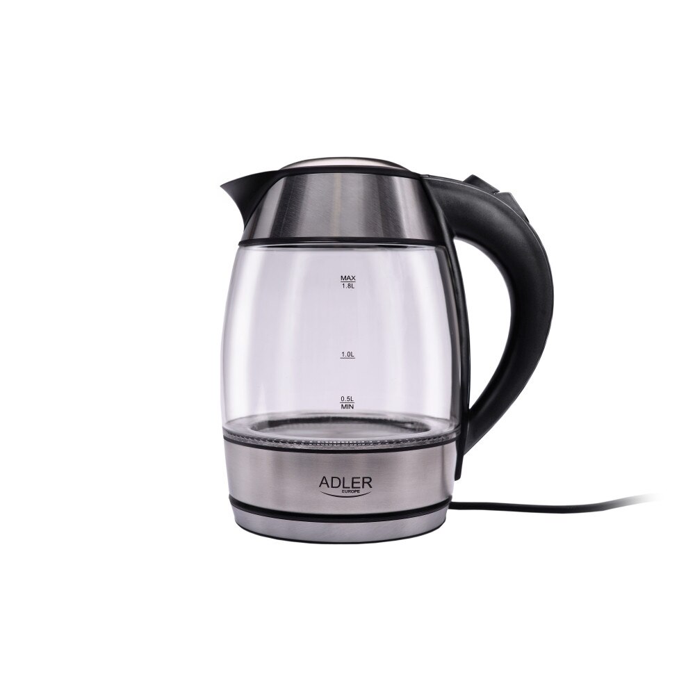 Fierbator Ceainic Electric Adler din Sticla, Capacitate 1.8L, Putere 2000W, Filtru Anticalcar