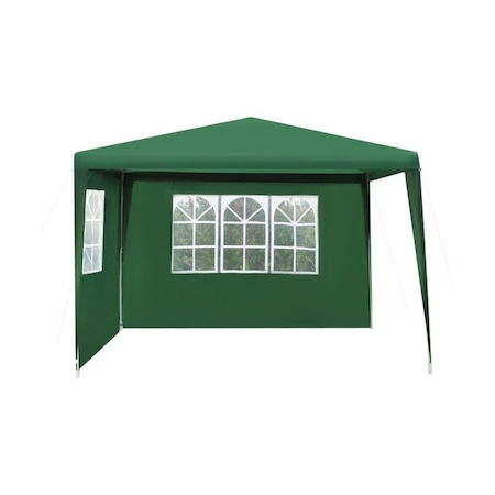 Pavilion Metalic 3x3x2,5 Acoperis Polietilenic Verde 100 Gmp Cu 2 Pereti Laterali, Verde