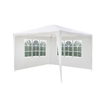 Pavilion Metalic 3x3x2,5 Acoperis Polietilenic Alb 100 Gmp Cu 2 Pereti Laterali, Alb Pavilion Metalic 3x3x2,5 Acoperis Polietilenic Alb 100 Gmp Cu 2 Pereti Laterali, Alb