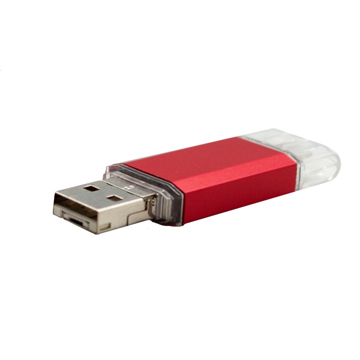 USB флашка 3 в 1, 64 Gb, USB 2.0, iOS съвместима, червена