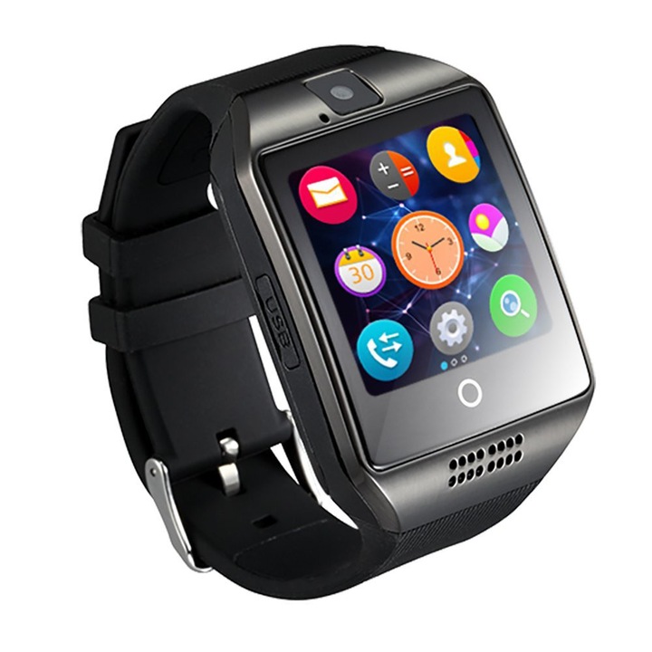 Смарт часовник Smart Watch OEM-Q18, Камера, Sim карта, 3G, Bluetooth , Черен