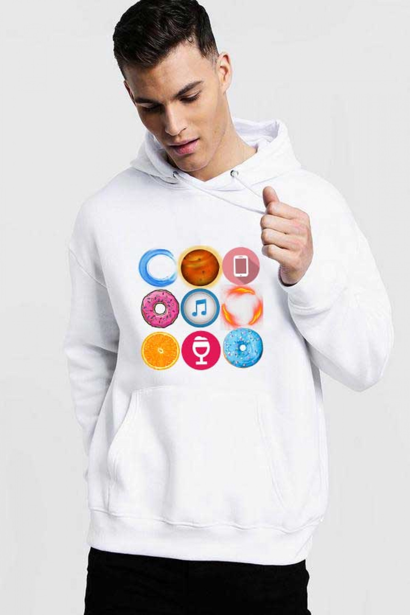 Hanorac Barbati Alb - Circle