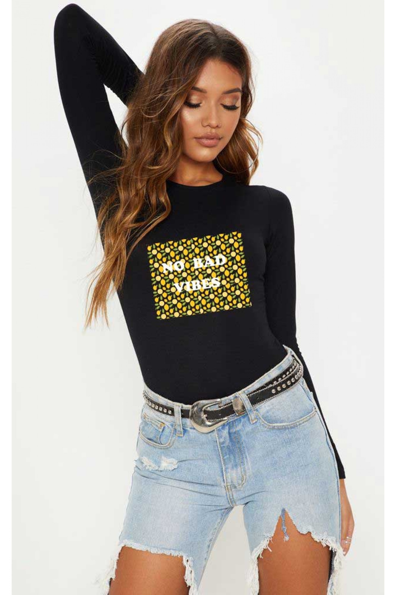 Bluza dama neagra - No Bad Vibes