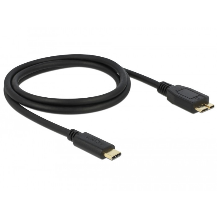 Кабел Delock 83677, SuperSpeed, USB 3.1 type C към Мicro USB-B, 1м