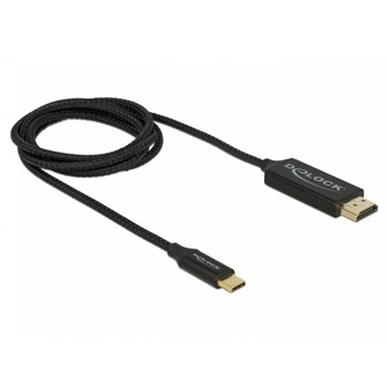 Cablu USB-C la HDMI (DP Alt Mode) 4K 60Hz T-T 1m coaxial, Delock 84904 Cablu USB-C la HDMI (DP Alt Mode) 4K 60Hz T-T 1m coaxial, Delock 84904