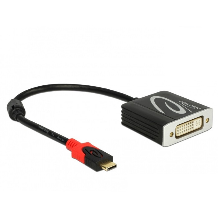 Adaptor USB-C la DVI (DP Alt Mode) 4K 30 Hz T-M, Delock 61213