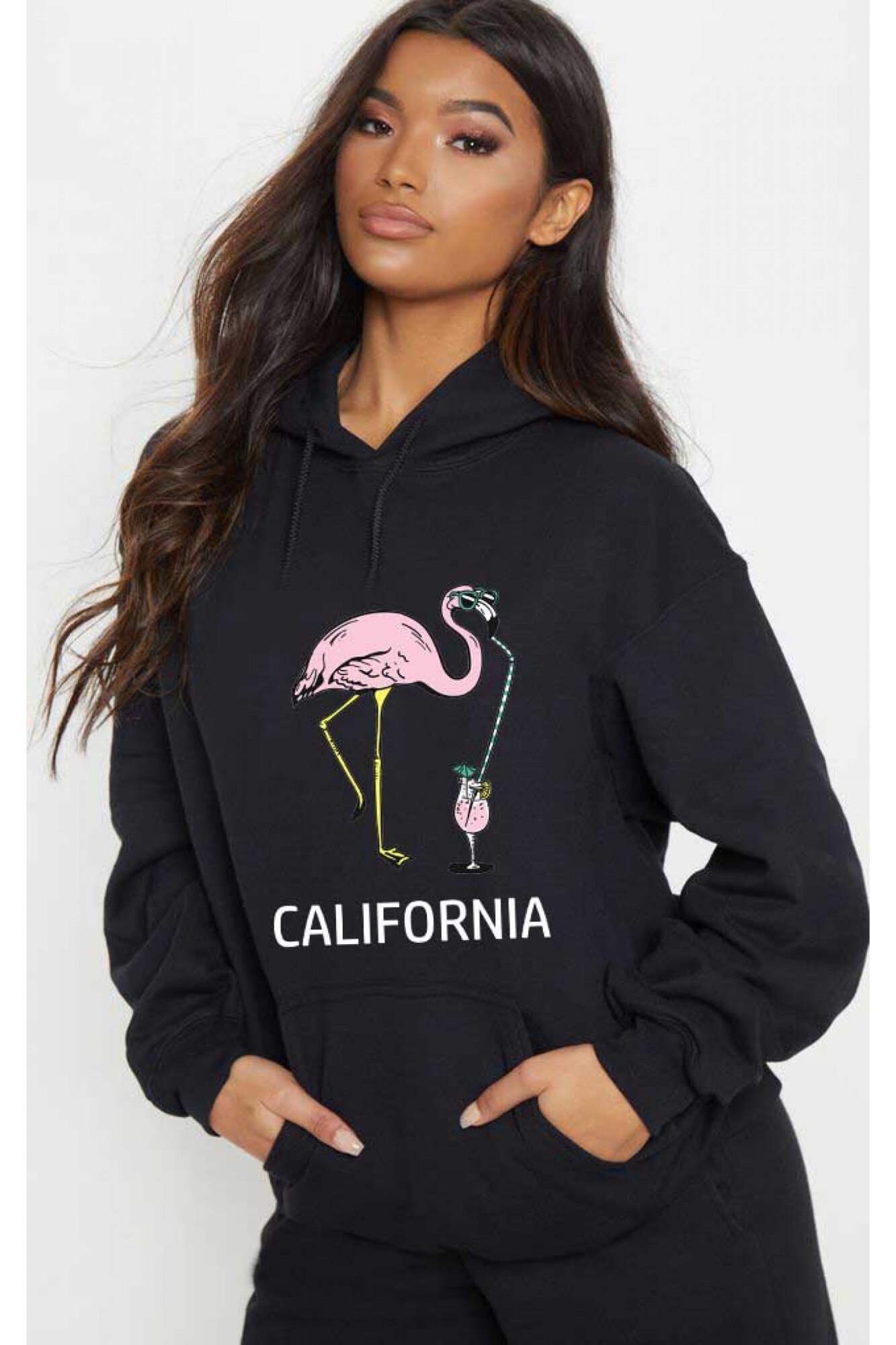 Hanorac dama negru - California