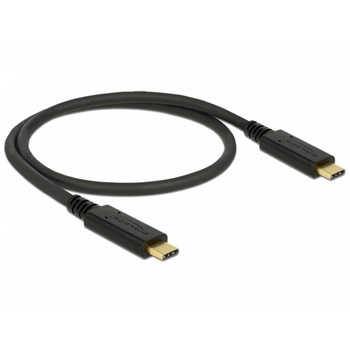 Cablu USB 3.1 Gen 2 (10 Gbps) Tip C la tip C T-T 0.5m 3A E-Marker, Delock 83042 Cablu USB 3.1 Gen 2 (10 Gbps) Tip C la tip C T-T 0.5m 3A E-Marker, Delock 83042
