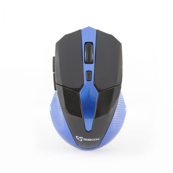Mouse wireless Sbox WM-9017BBL, USB, optic, 1600 DPI, 6D, negru/albastru Mouse wireless Sbox WM-9017BBL, USB, optic, 1600 DPI, 6D, negru/albastru