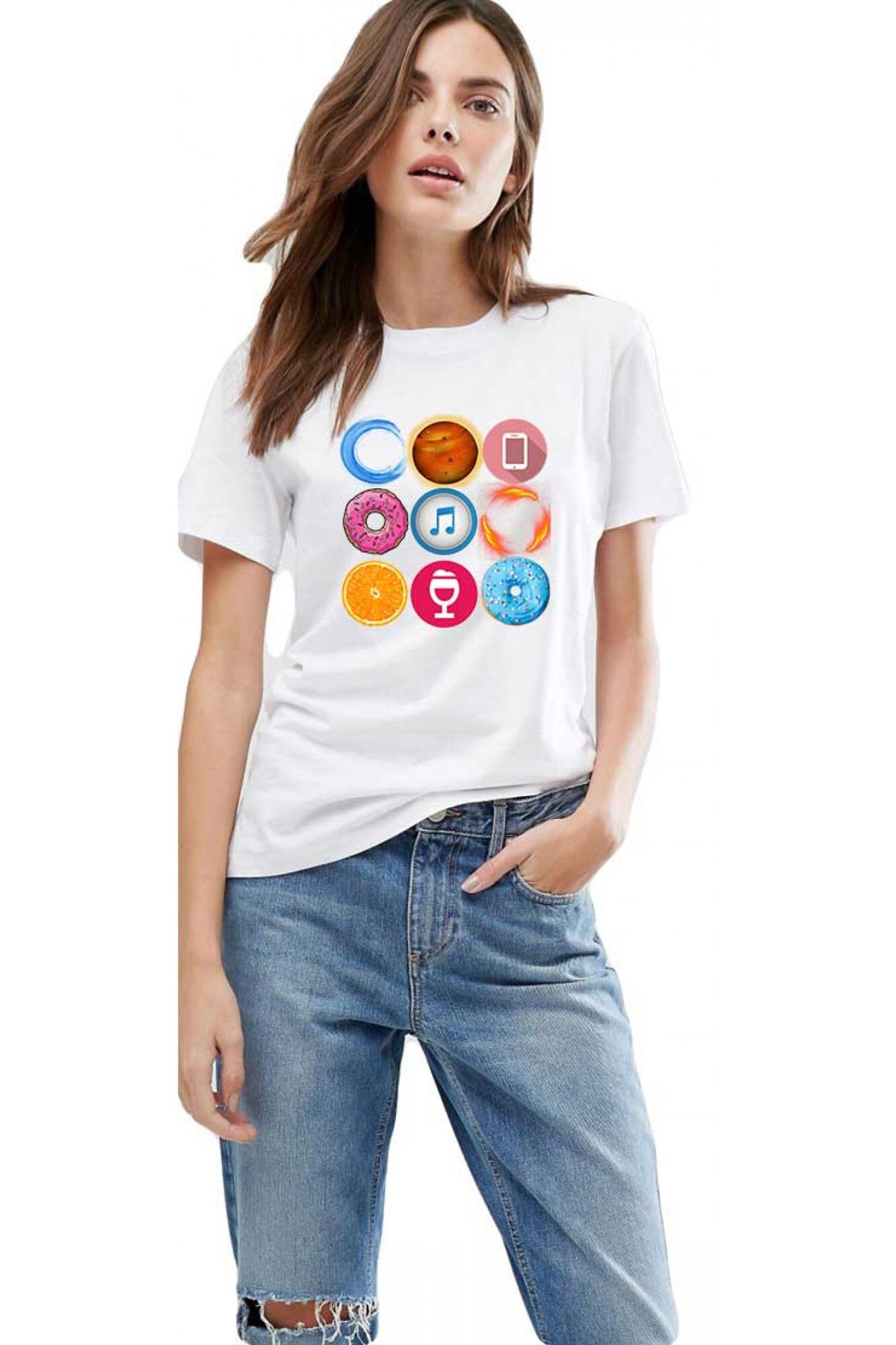 Tricou dama alb - Circle