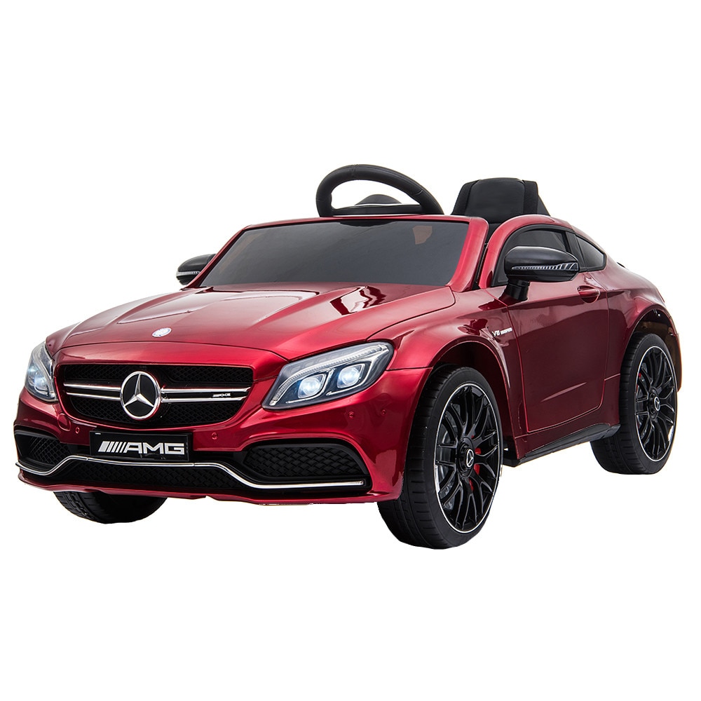 Masinuta electrica cu roti din cauciuc si deschidere usi Mercedes Benz C63s Red