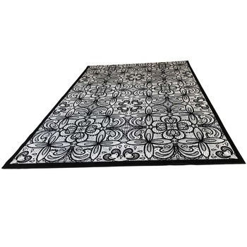 Covor catifea concept 3D, model alb/negru abstract175x230 Covor catifea concept 3D, model alb/negru abstract175x230
