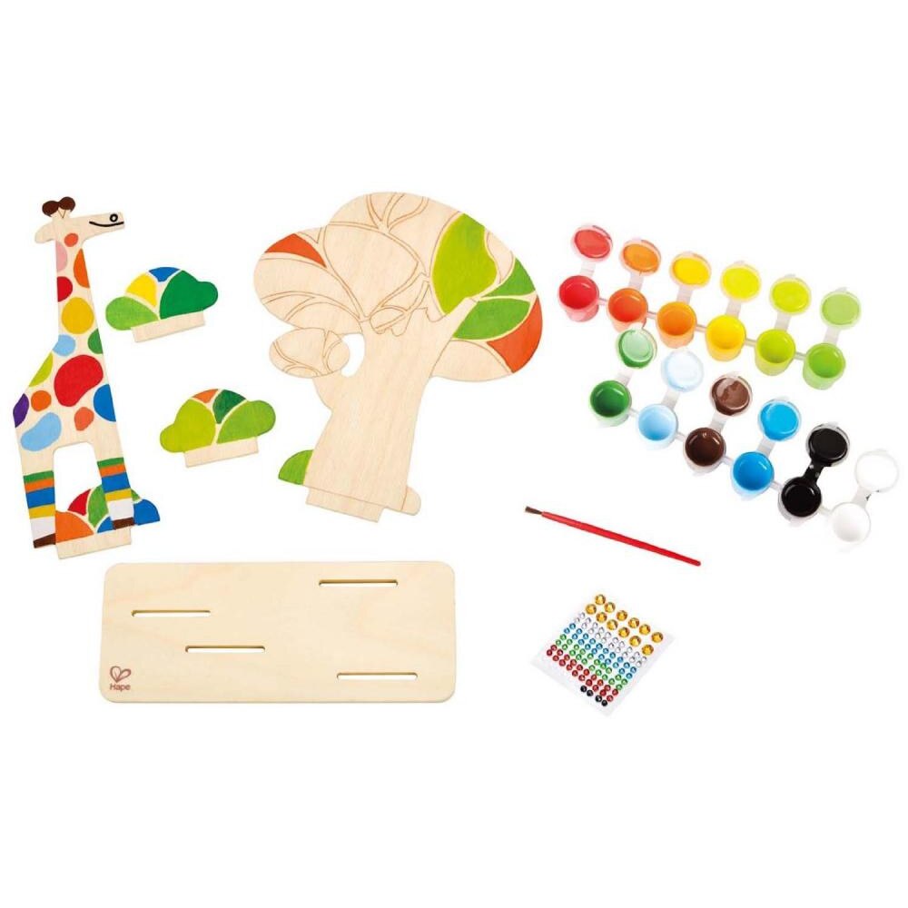 Prietenii junglei - picteaza si joaca-te, Hape, Multicolor, + 4 ani