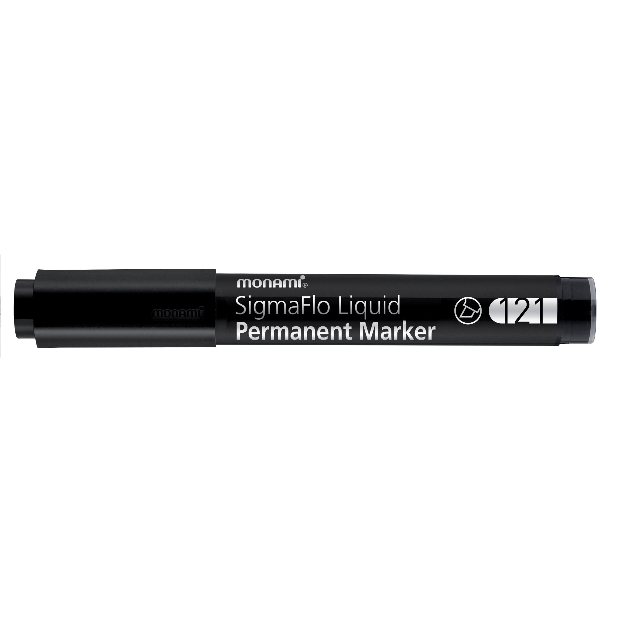 Marker permanent Monami SigmaFlo cu varf tesit de 1-5 mm negru