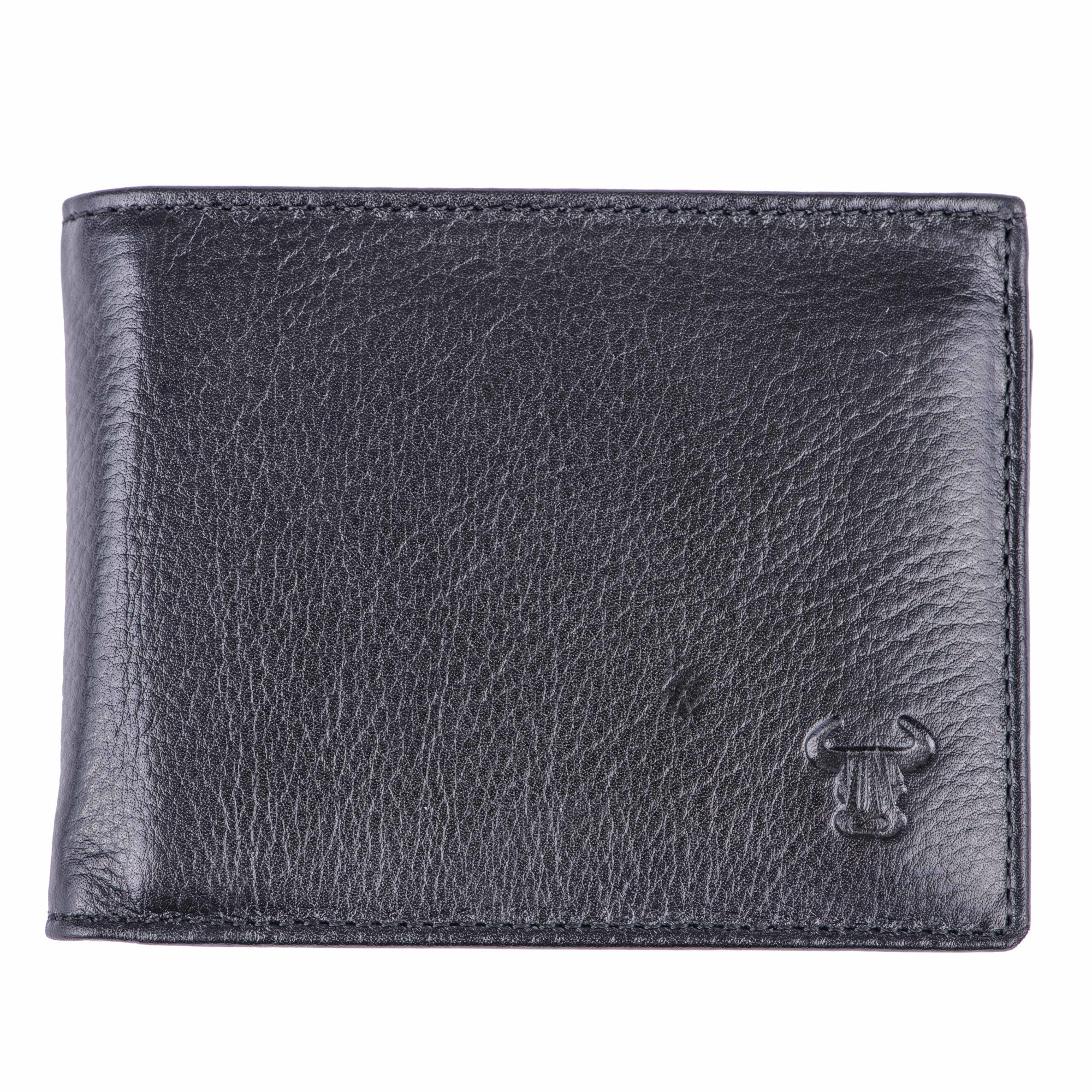 Portofel piele barbati,Toro Nero, Velcrom black