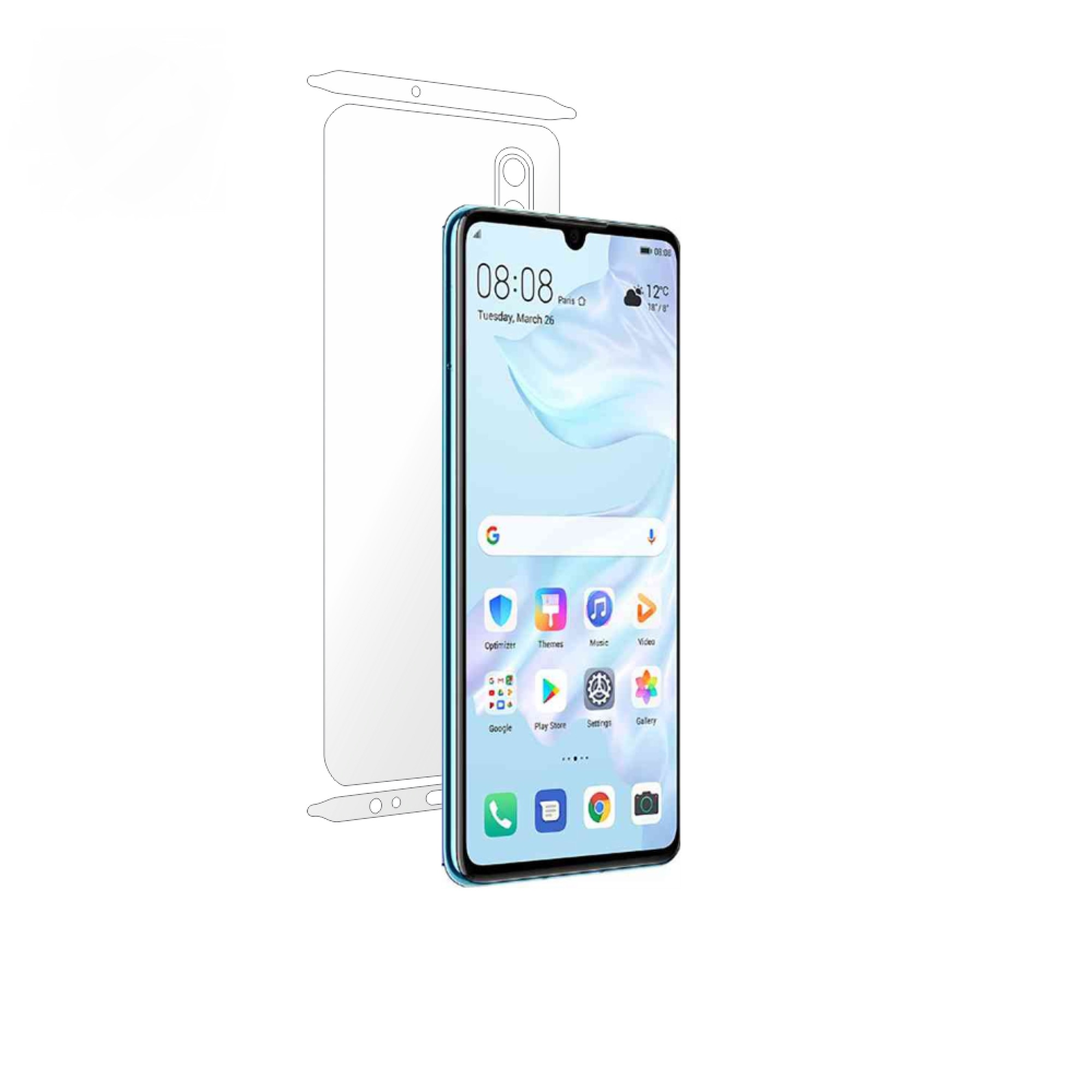 Folie Smart Protection Huawei P30 spate si laterale,protectie completa spate si laterale+Smart Spray®,Smart Squeegee® si microfibra incluse