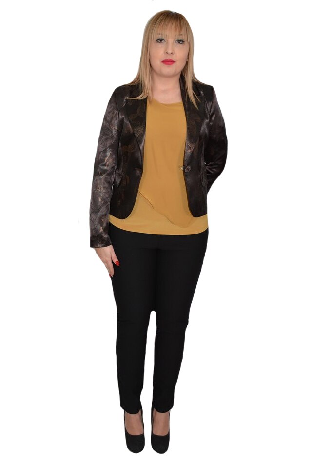 Sacou rafinat,material lucios,D&J Exclusive,, Maro