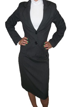 Sacou clasic,guler cu rever rotunjit,D&J Exclusive,, Gri inchis Sacou clasic,guler cu rever rotunjit,D&J Exclusive,, Gri inchis