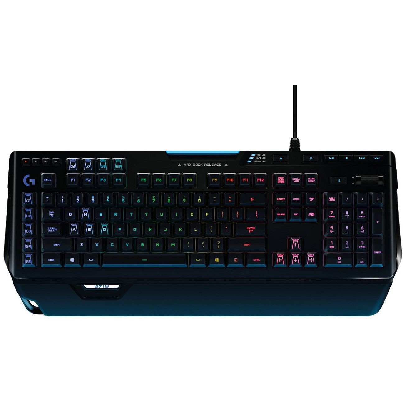 Tastatura mecanica gaming, Logitech 920-008017 G910, Orion Spectrum RGB , model UK, negru