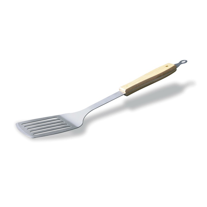 Spatula pentru gratar Enders, cu maner de bambus, otel inoxidabil, 44.5 cm