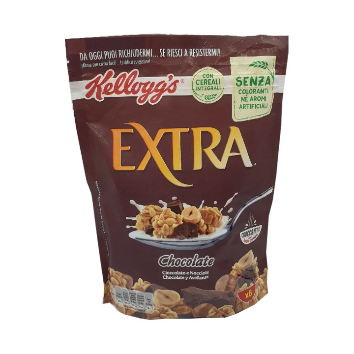 Cereale Kelloggs Extra cu ciocolata si alune 375 gr