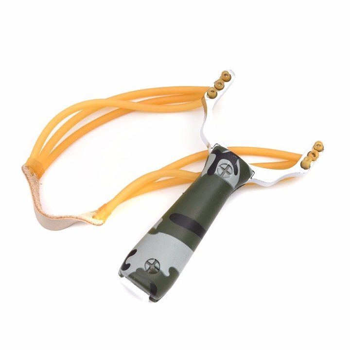 Prastie de Vanatoare, Camuflaj, cu Insertie Metalica si 100 de Bile Incluse