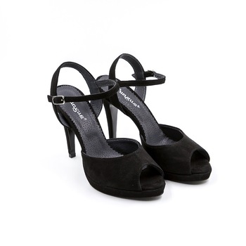 Sandale elegante TUNGUS, din piele naturala de culoare neagra, toc 10 cm, Negru Sandale elegante TUNGUS, din piele naturala de culoare neagra, toc 10 cm, Negru