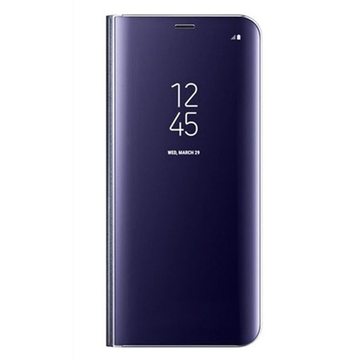 Husa Flip Stand Clear View Oglinda compatibil cu Samsung Galaxy J7 (2017) J730 Purple