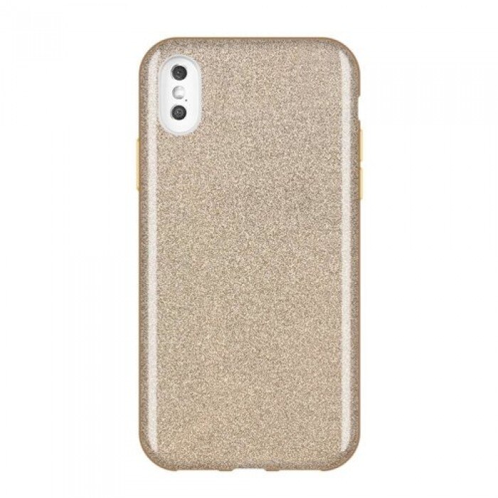 Husa silicon Glitter iPhone XS Max, Auriu