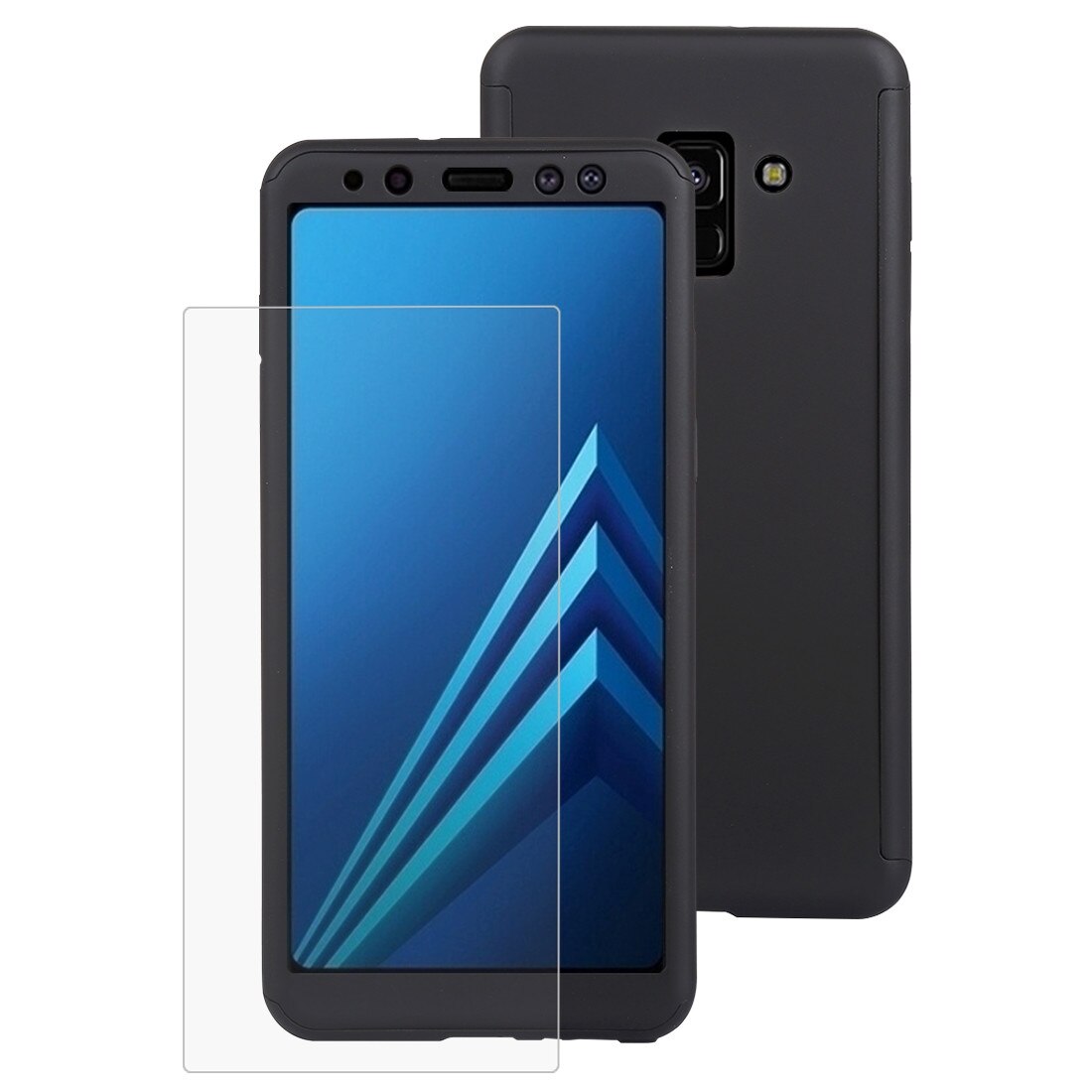 Husa de protectie Samsung Galaxy S9 Plus, Fullbody fata-spate, Black, Fine Touch