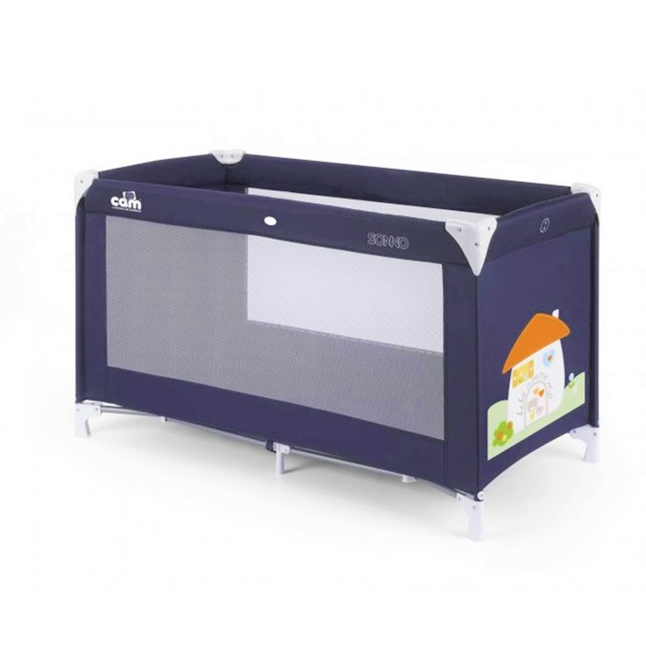 Бебешка кошара за спане и игра CAM SONNO L117, Сгъваема, Р-ри 126,5х66,5х75см, Син