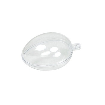 Ou transparent din plastic cu separator, 8 cm Ou transparent din plastic cu separator, 8 cm