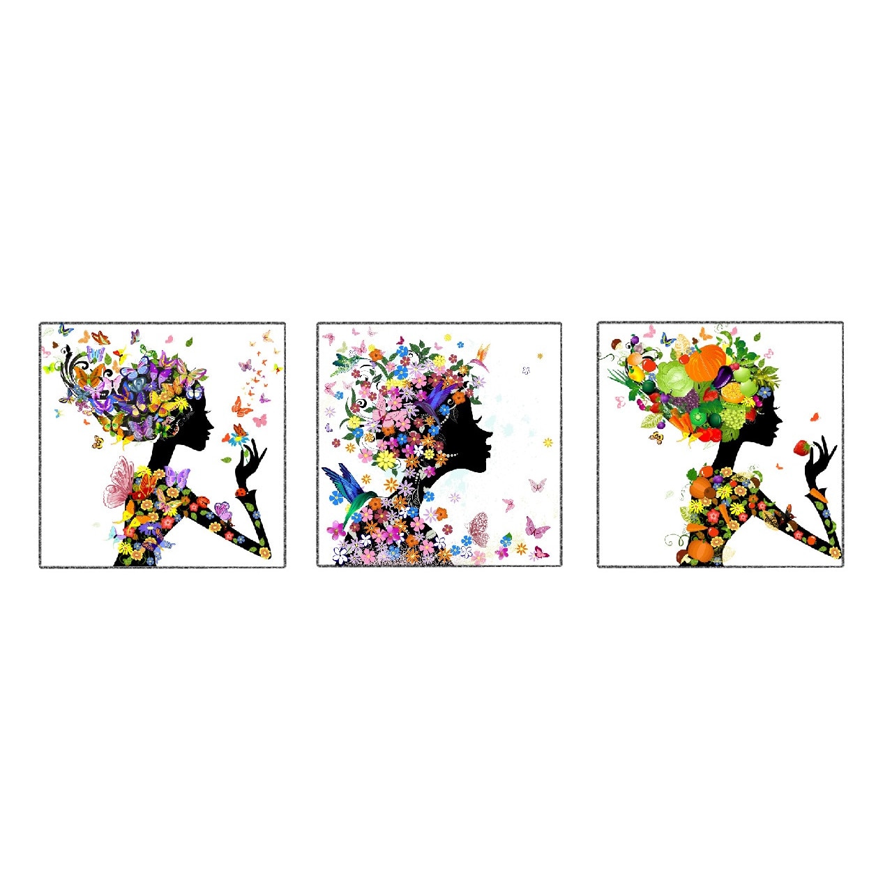 Tablou canvas 3 piese patrat africa 1 (70 x 70 cm)