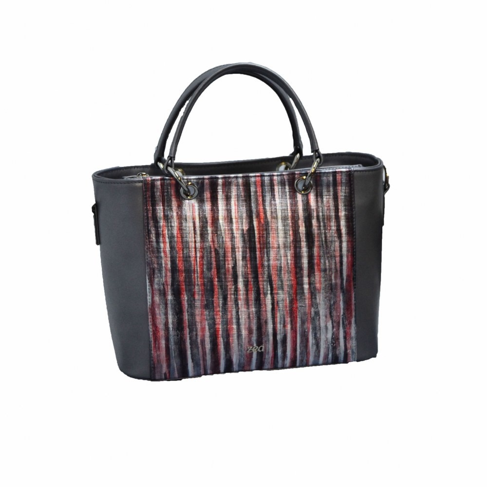 Geanta dama,Zea,piele naturala,gri metal