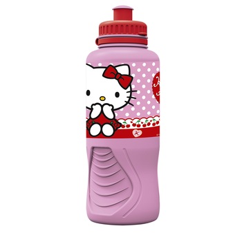 Sticla de plastic, model Hello Kitty, capacitate 400 ml Sticla de plastic, model Hello Kitty, capacitate 400 ml