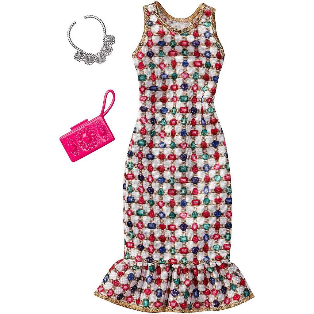 Set imbracaminte si accesorii Mattel Barbie rochita casual
