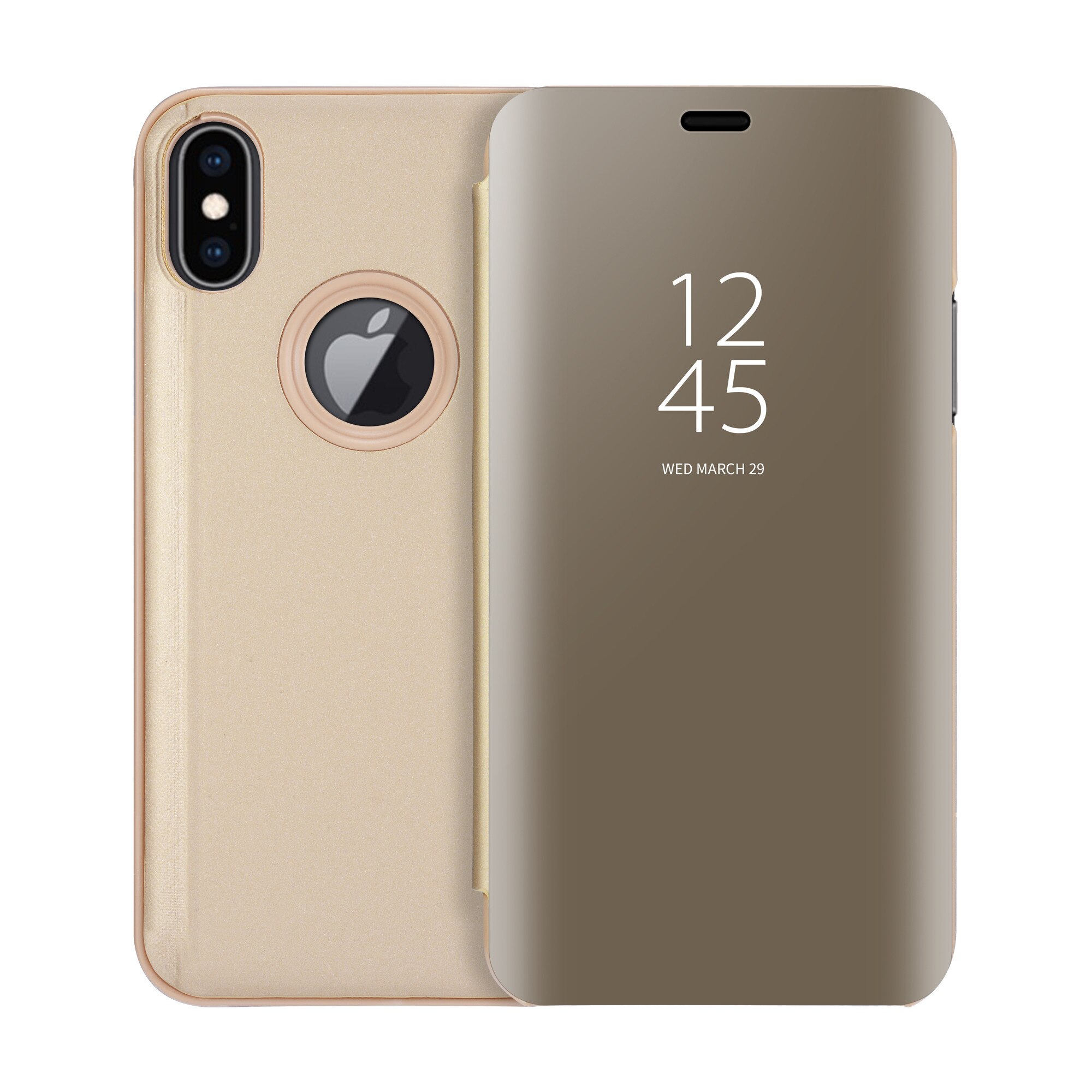 Husa Flip Mirror - iPhone XS MAX - Auriu