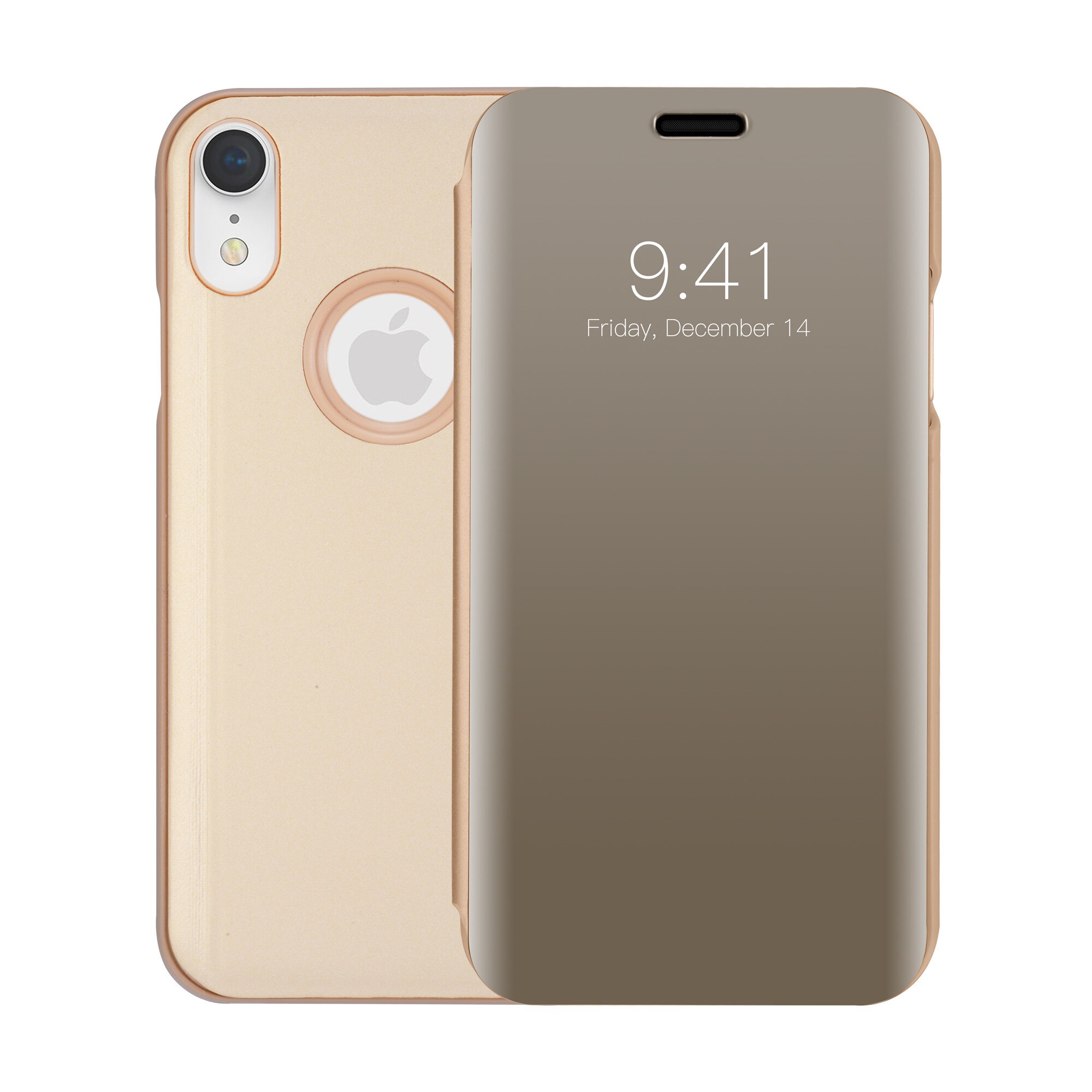 Husa Flip Mirror - iPhone XR - Auriu