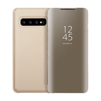 Husa Flip Mirror - Samsung Galaxy S10 Plus - Auriu Husa Flip Mirror - Samsung Galaxy S10 Plus - Auriu