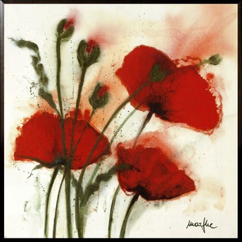 Tablou inramat pe suport de lemn maci rosii Poppies in the Wind I, 52 x 52 cm Tablou inramat pe suport de lemn maci rosii Poppies in the Wind I, 52 x 52 cm