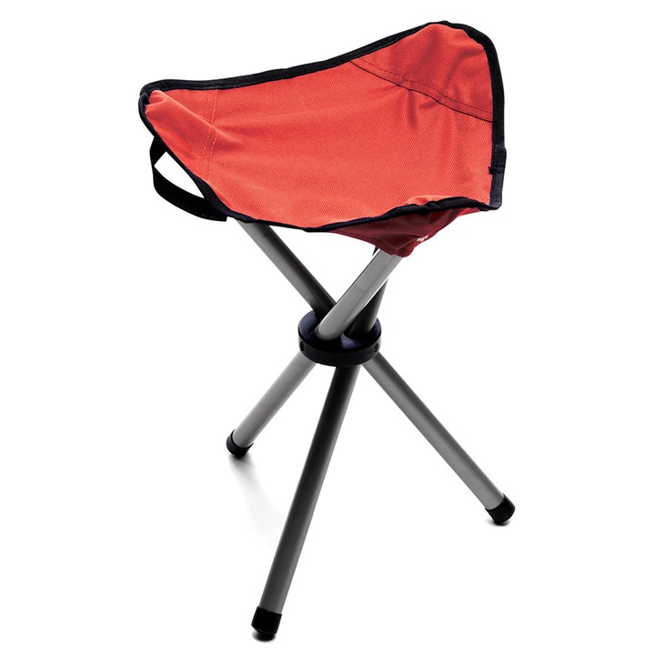 Kemping szék összecsukható háromlábú horgász szék piros