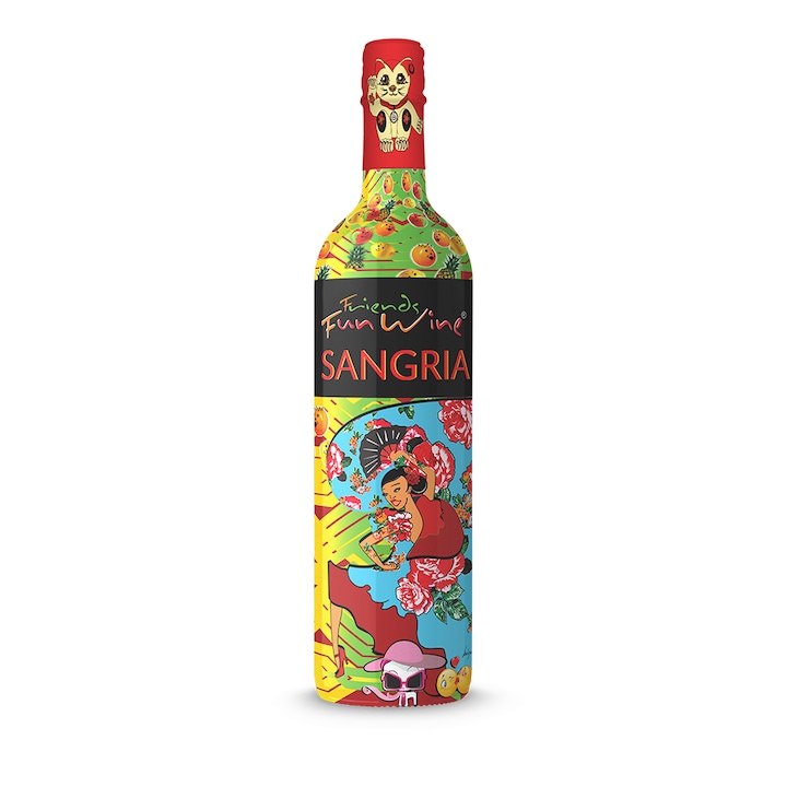 Червена Сангрия Fun Wine, 5.5%, 750мл, арт бутилка